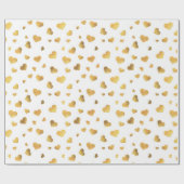 Festive Gold Confetti Hearts Gift Cadeaupapier (Vlak)
