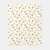 Festive Gold Confetti Hearts Gift Fleece Deken (Voorkant)