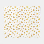 Festive Gold Confetti Hearts Gift Fleece Deken (Voorkant (Horizontaal))