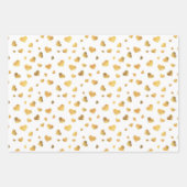 Festive Gold Confetti Hearts Gift Inpakpapier Vel (Voorkant 3)