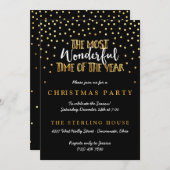 Festive Gold Confetti Stippen kerstfeest Kaart (Voorkant / Achterkant)