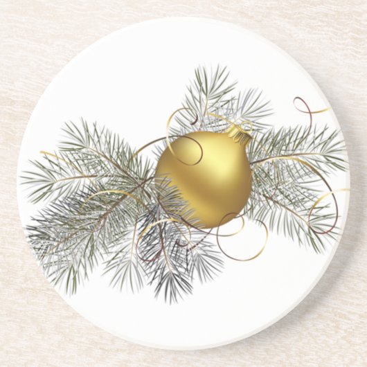 Festive Gold Decoration Zandsteen Onderzetter (Voorkant)