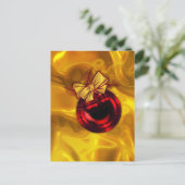 Festive Gold en Red Bauble kerst Feestdagenkaart (Staand voorkant)