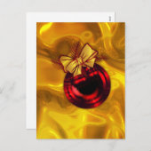 Festive Gold en Red Bauble kerst Feestdagenkaart (Voorkant / Achterkant)