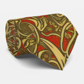 Festive Gold en Red  Celtic Swirling Stropdas (Opgerold)