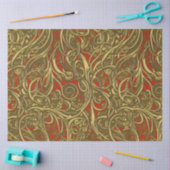 Festive Gold en Red  Celtic Swirling Tissuepapier (Craft)