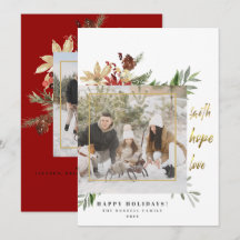 Festive Gold Faith Hope Love 2 Red Photo Kerstmis