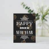 Festive Gold Fireworks Modern Fun Script Business Briefkaart (Staand voorkant)