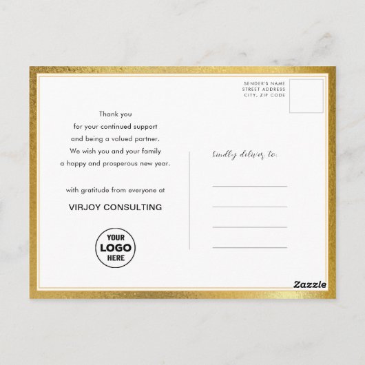 Festive Gold Fireworks Modern Fun Script Business Briefkaart (Achterkant)
