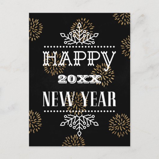 Festive Gold Fireworks Modern Fun Script Business Briefkaart (Voorkant)