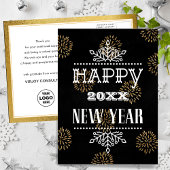 Festive Gold Fireworks Modern Fun Script Business Briefkaart