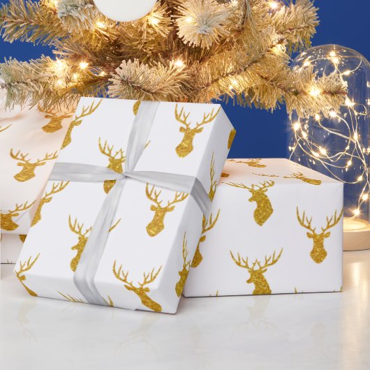 Festive Gold Glitter-kerstrendierster Cadeaupapier (Feestdagen)
