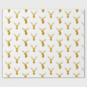 Festive Gold Glitter-kerstrendierster Cadeaupapier (Vlak)