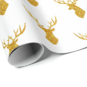Festive Gold Glitter-kerstrendierster Cadeaupapier (Rol Hoek)