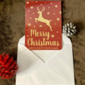 Festive Gold Glitter Reindekerst Foto Feestdagen Kaart