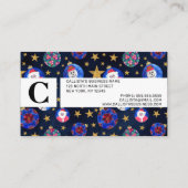 Festive Gold Glitter Stars Ornaments Waterverf Afsprakenkaartje (Achterkant)