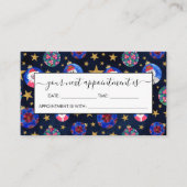 Festive Gold Glitter Stars Ornaments Waterverf Afsprakenkaartje (Voorkant)