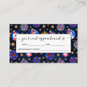 Festive Gold Glitter Stars Ornaments Waterverf Afsprakenkaartje