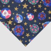 Festive Gold Glitter Stars Ornaments Waterverf Tissuepapier (Detail)