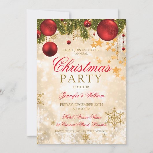 Festive Gold Kerstfeestdag Kaart (Voorkant)