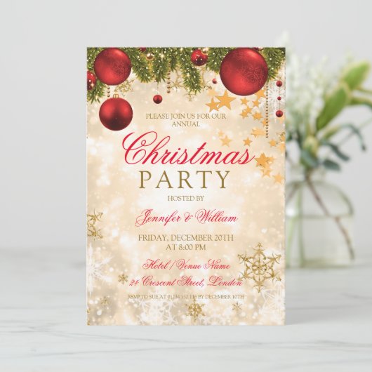 Festive Gold Kerstfeestdag Kaart (Staand voorkant)