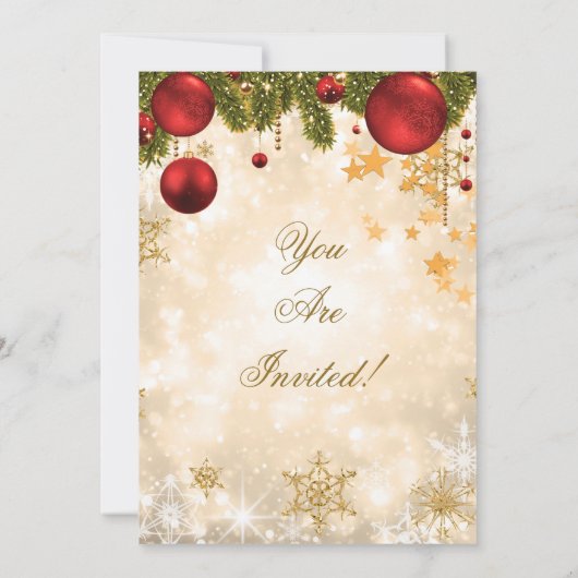 Festive Gold Kerstfeestdag Kaart (Achterkant)