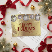 Festive Gold Kerstmis Baubles Prettige feestdagen