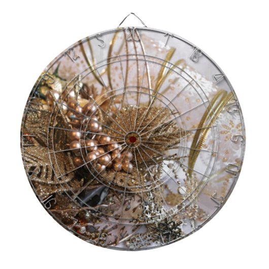 Festive Gold Kerstmis Dartbord (Voorkant)