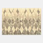 Festive Gold Kerstmis Harlequin Inpakpapier Vel (Voorkant)