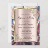 Festive Gold Lijst, Roos Gold, Abstracte pensioner Kaart (Voorkant)