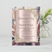 Festive Gold Lijst, Roos Gold, Abstracte pensioner Kaart (Staand voorkant)