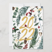 Festive Gold Pine Bough Magnolia Kerstmis 2022 Feestdagenkaart (Voorkant)