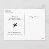 Festive Gold Pine Bough Magnolia Kerstmis 2022 Feestdagenkaart (Achterkant)