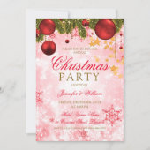 Festive Gold & Red Kerstfeestdag Kaart (Voorkant)