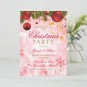 Festive Gold & Red Kerstfeestdag Kaart (Staand voorkant)