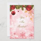 Festive Gold & Red Kerstfeestdag Kaart (Achterkant)