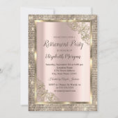 Festive Gold Sequins Lijst, Roos Gold Retirement I Kaart (Voorkant)