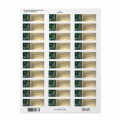 Festive Gold Snowflakes kerstboomgroen Etiket (Full Sheet)