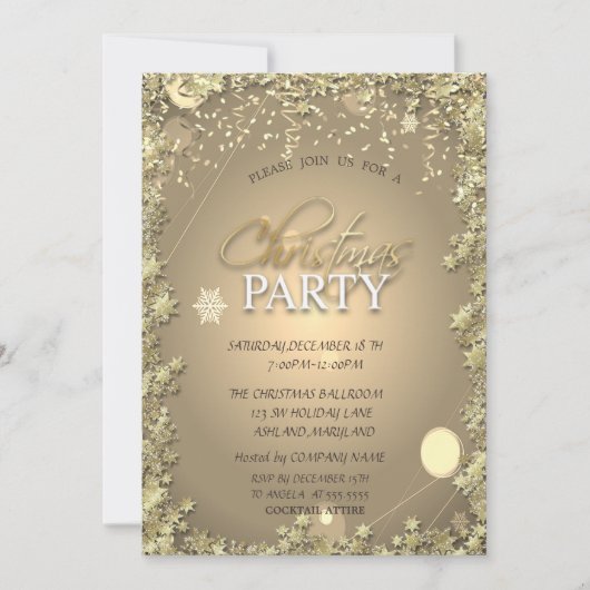 Festive Gold Stars Company kerst Kaart (Voorkant)