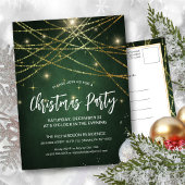 Festive Gold String-lampjes met kerstfeest Uitnodiging Briefkaart