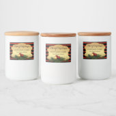 Festive Gold Striped kerstlabel Voedselcontainer Etiket (Flessen)
