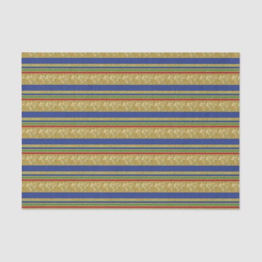 Festive Gold Stripes Holiday Tissuepapier (Voorkant)