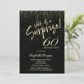 Festive Gold Surprise 60th Birthday Party Kaart (Staand voorkant)