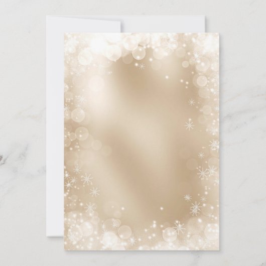 Festive Gold White sneeuwelegant kerst Kaart (Achterkant)