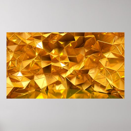 Festive golden background met driehoeken, badkamer poster (Voorkant)