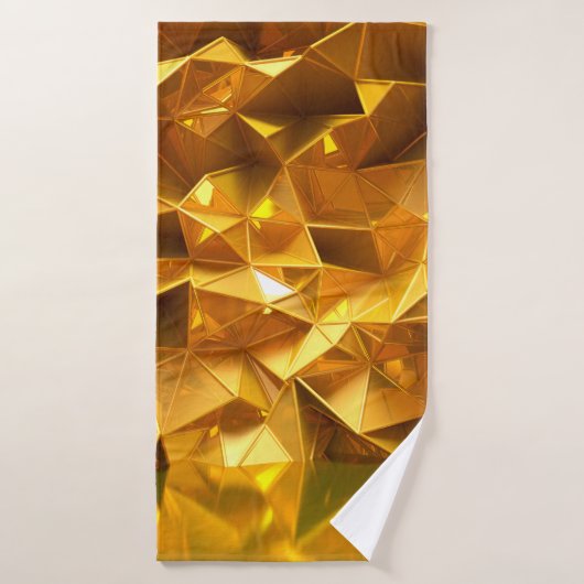 Festive golden background with triangles, bathroom badhanddoek (Badhanddoek)