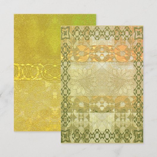 Festive Golden Blank Kaart Abstract Keltisch desig (Voorkant / Achterkant)