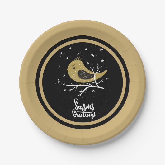 Festive Golden Holiday Fun Papieren Bordje (Voorkant)
