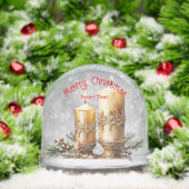 Festive Golden Merry Christmas Candles Keepsake Sneeuwbol (Kerstmis)