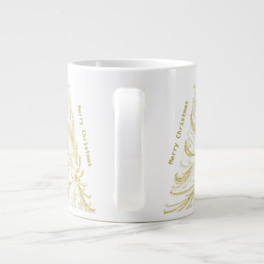 Festive Golden Merry-kerstboomspecialiteit Grote Koffiekop (Achterkant)